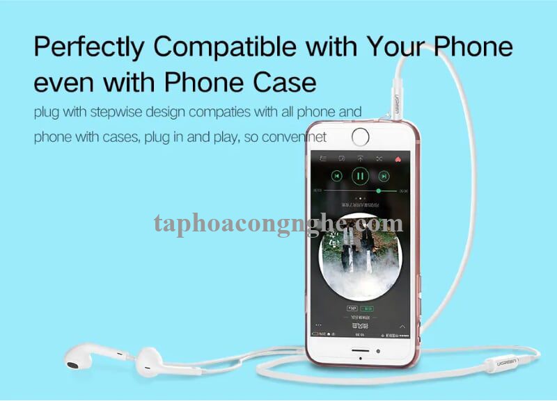 Ugreen 10746 0.5M màu Trắng Cáp âm thanh 3.5mm nối dài AV124 30010746